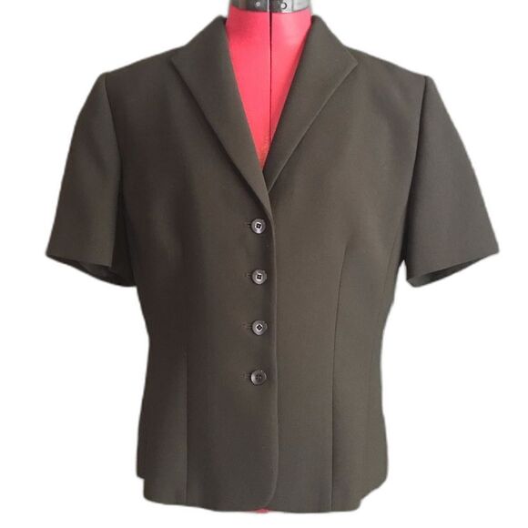Le Suit Blazer Women’s Size 10 Black Short Sleeve Button Classic - Picture 1 of 8